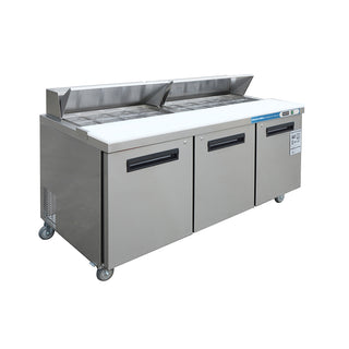 EQCHEN 72 Inch Sandwich Prep Table Refrigerator Stainless Steel