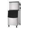 al Ice MaEQCHEN 500 lb Ice Maker Commercichine with 375 lb Ice Bin Stainless Steel