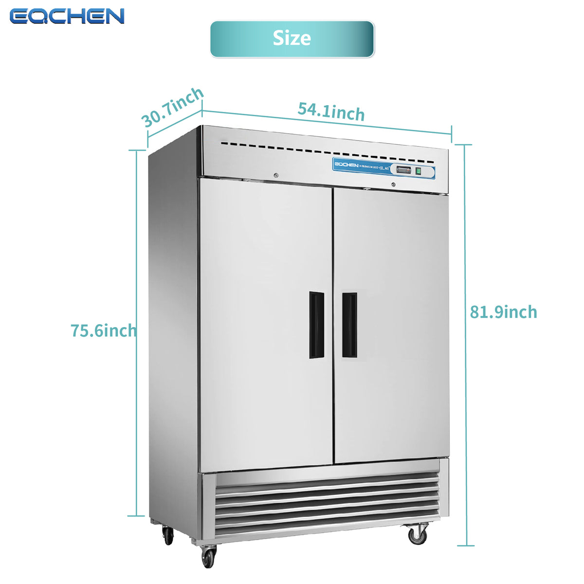 Commercial Reach in Fridge, 2 door 49Cu.ft Stainless Steel Commercial Reach in Upright refrigerator - 