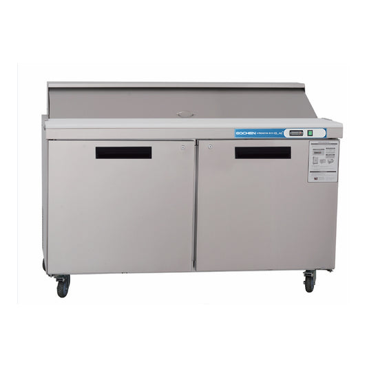 60 inch Salad Sandwich Prep Table Refrigerator, Stainless Steel Food Prep Cooler Stainless Steel