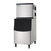 EQCHEN 350 lb Ice Maker Commercial Ice Machine with 230 lb Ice Bin Stainless Steel