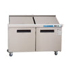 EQCHEN 60" W 2 Door Refrigerator Sandwich & Salad Prep Table Commercial Mega Top Refrigerator Stainless Steel