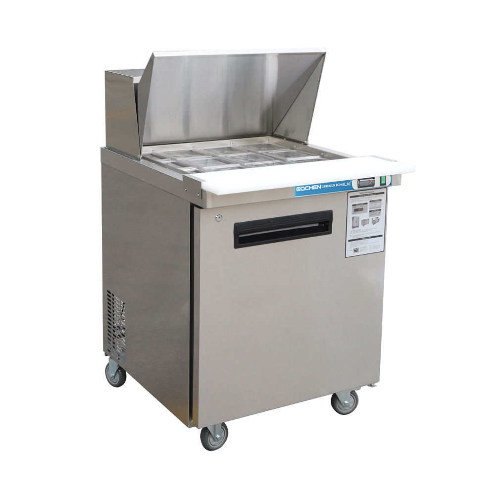 27 inch Salad Sandwich Prep Table Refrigerator, Mega Top, Stainless Steel Food Prep Cooler - 