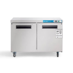 Commercial Undercounter Freezer, EQCHEN 48" Double Door Stainless Steel Lowboy Worktop Freezer 12 Cu.ft