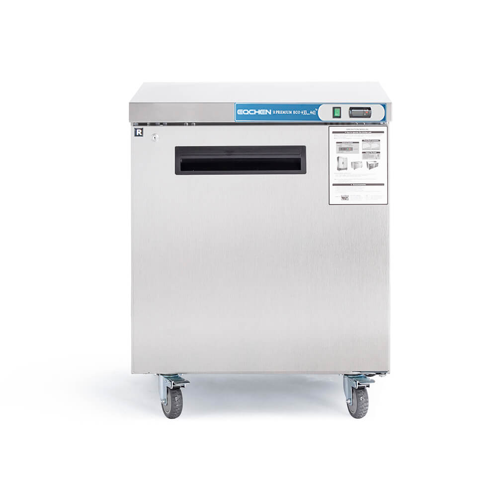 Commercial Undercounter Refrigerator, EQCHEN 28" Single Door Stainless Steel Lowboy Cooler Worktop Fridge 6.3 Cu.ft