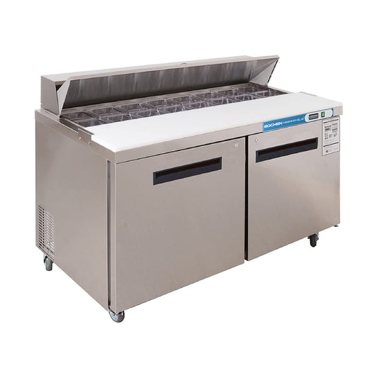 EQCHEN 60 Inch Sandwich Prep Table Refrigerator Stainless Steel
