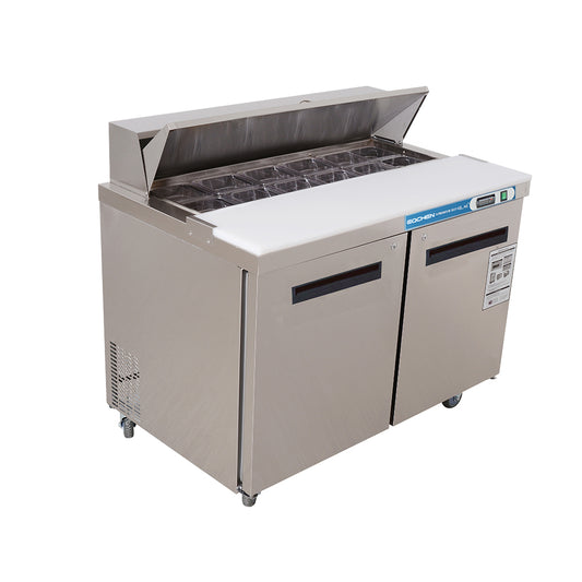 EQCHEN 48 Inch Sandwich Prep Table Refrigerator Stainless Steel