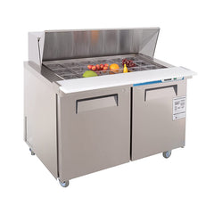 EQCHEN 48 Inch Mega Top Sandwich Prep Table Refrigerator Stainless Steel