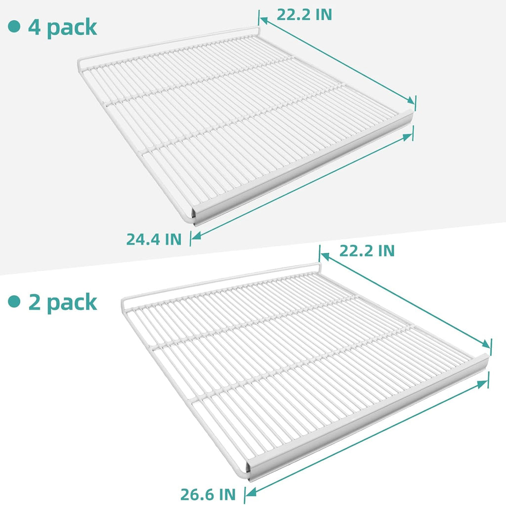 EQCHEN Food Shelves for 82"W Three Door Commercial Refrigerator Freezer 2 Set with 6 Shelf Clips - 