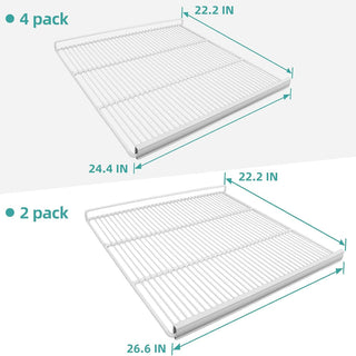 EQCHEN Food Shelves for 82"W Three Door Commercial Refrigerator Freezer 2 Set with 6 Shelf Clips