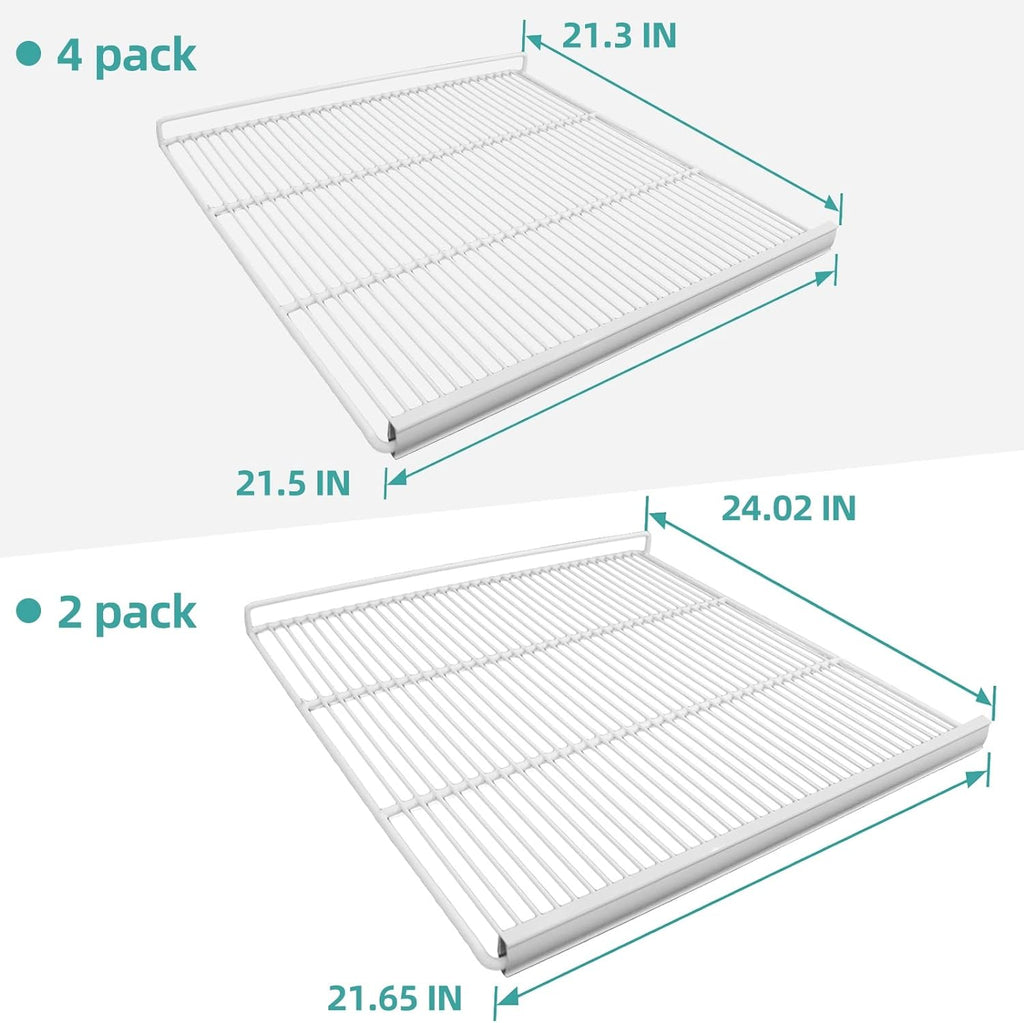 EQCHEN Food Shelves for 72"W Three Door Commercial refrigerator Freezer 2 Set with 6 Shelf Clips - 