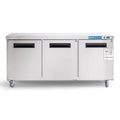 Commercial Undercounter Refrigerator, EQCHEN 72" Three Door Stainless Steel Lowboy Cooler Worktop Fridge 17.7 Cu.ft