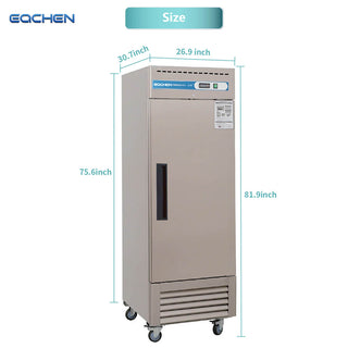 EQCHEN 27 Inch 1 Door Commercial Freezer Stainless Steel