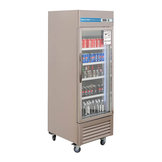 1 Door Commercial Beverage Refrigerator, EQCHEN 27 Inch Commercial Glass Door Refrigerator