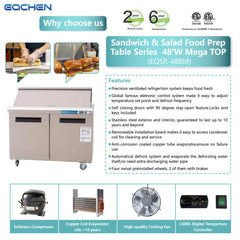 Why Choose EQCHEN 48 Inch Mega Top Sandwich Prep Table Refrigerator