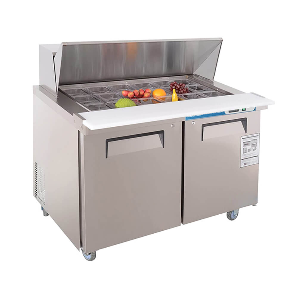 EQCHEN 48 Inch Mega Top Sandwich Prep Table Refrigerator