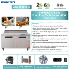 Why Choose EQCHEN 48 Inch Sandwich Prep Table Refrigerator