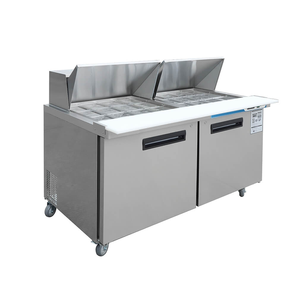 EQCHEN 60 Inch Mega Top Sandwich Prep Table Refrigerator