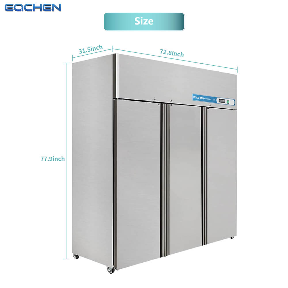 3 Door Commercial Refrigerator and Freezer - 