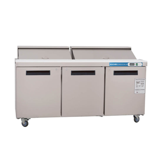 72 inch Salad Sandwich Prep Table Refrigerator, Mega Top, Stainless Steel Food Prep Cooler
