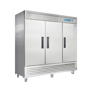 EQCHEN 82 Inch 3 Door Commercial Refrigerator Stainless Steel