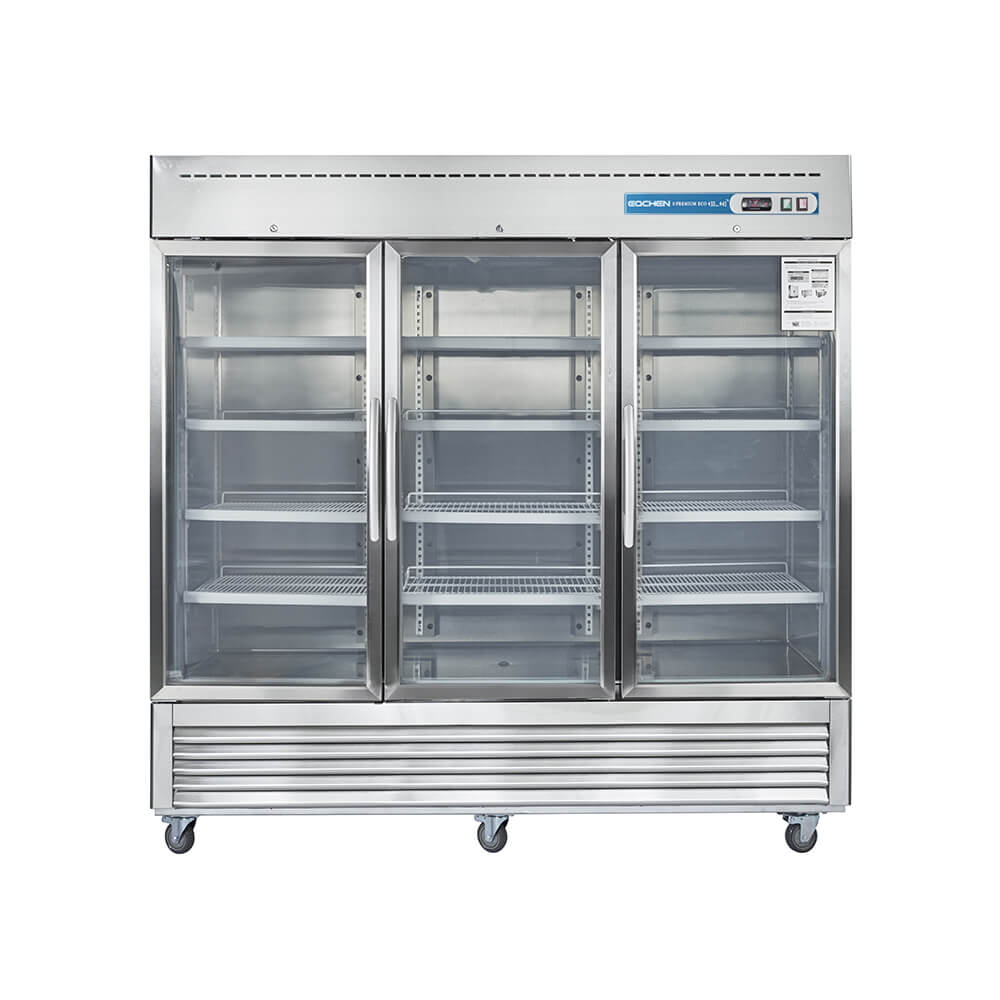 3 Door Commercial Display Refrigerator, EQCHEN 82 Inch Commercial Drinks Fridge - 