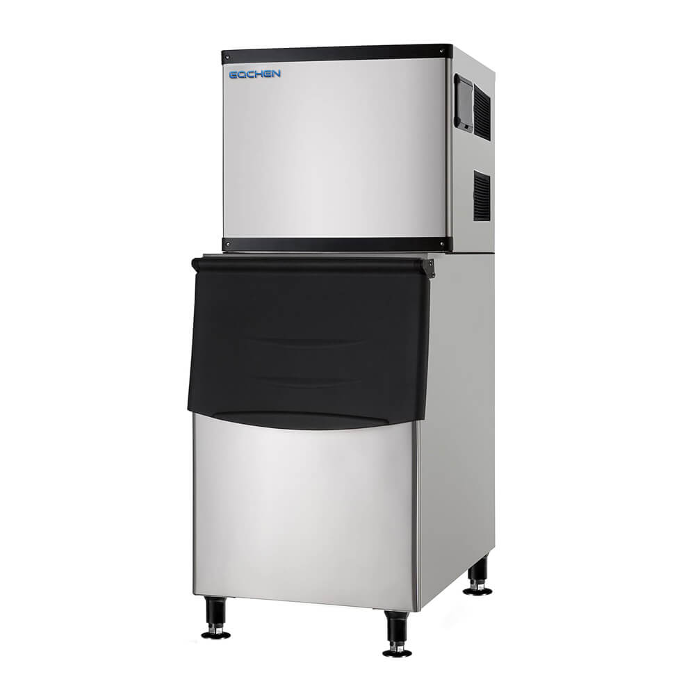 EQCHEN 350 lbs Commercial Ice Maker Machine with 230 lbs Storage Capacity
