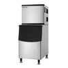 EQCHEN 350 lbs Commercial Ice Maker Machine with 230 lbs Storage Capacity