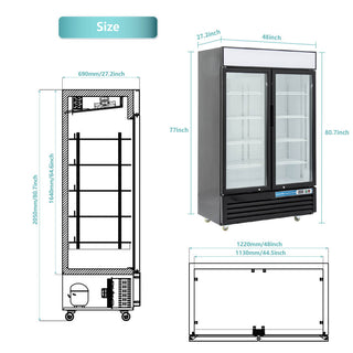 Commercial Beverage Cooler, Refrigerator, Fridge Stainless Steel
