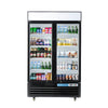 EQCHEN 48 Inch 2 Black Glass Door Commercial Refrigerator