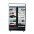 EQCHEN 48 Inch 2 Black Glass Door Commercial Refrigerator