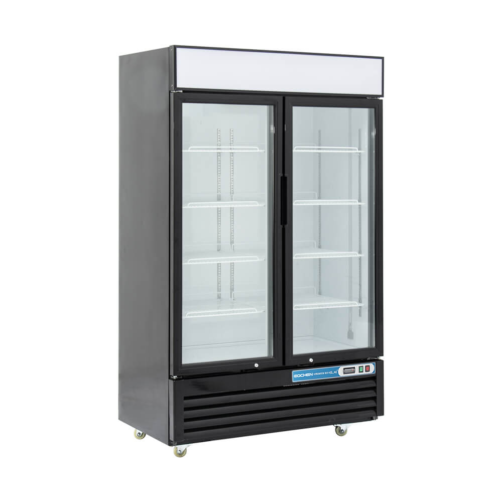 2 Door Commercial Beverage Refrigerator, EQCHEN 48 Inch Commercial Glass Door Refrigerator