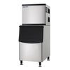 EQCHEN 500 lbs Commercial Ice Maker Machine with 375 lbs Storage Capacity Stainless Steel