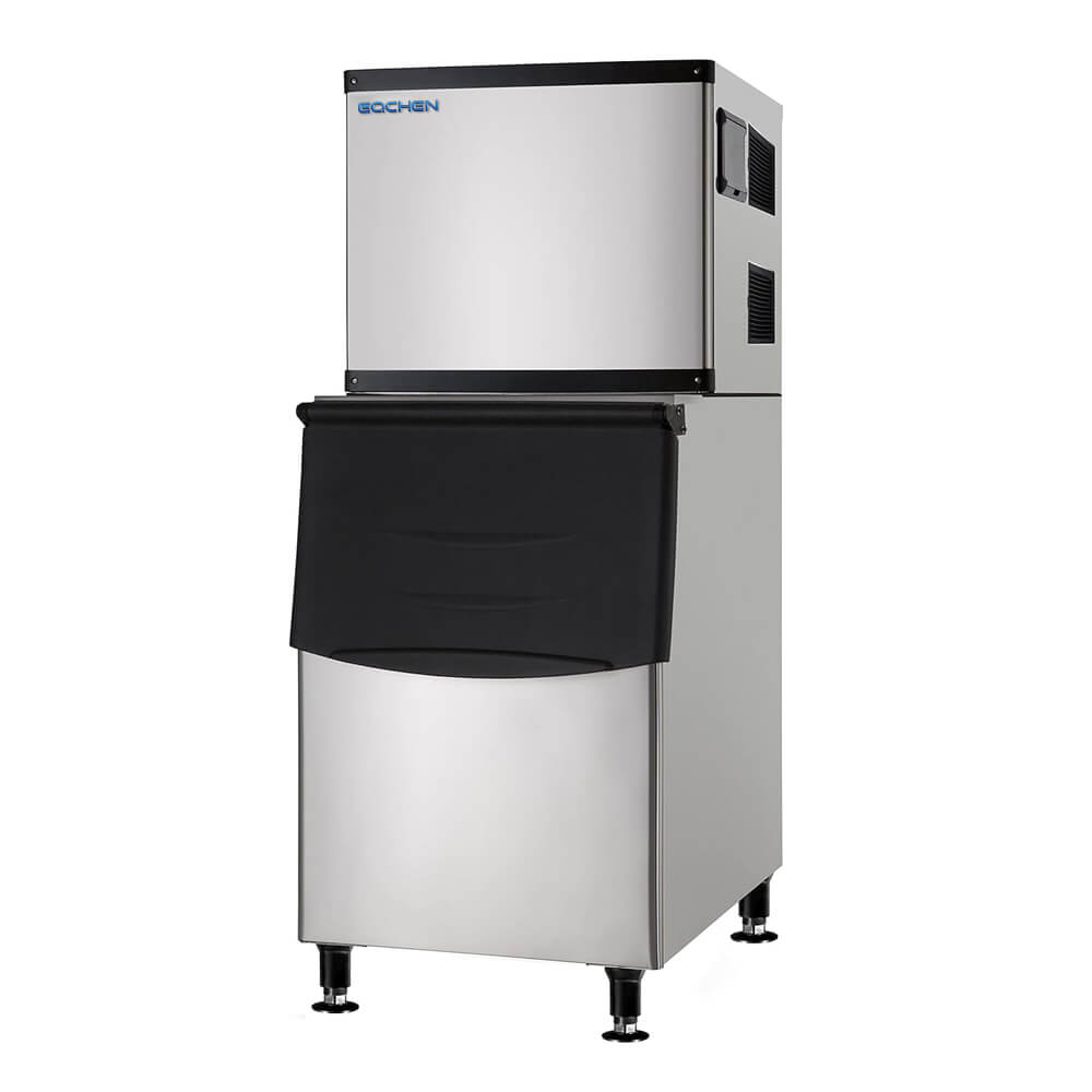 EQCHEN 500 lbs Commercial Ice Maker Machine with 375 lbs Storage Capacity - 