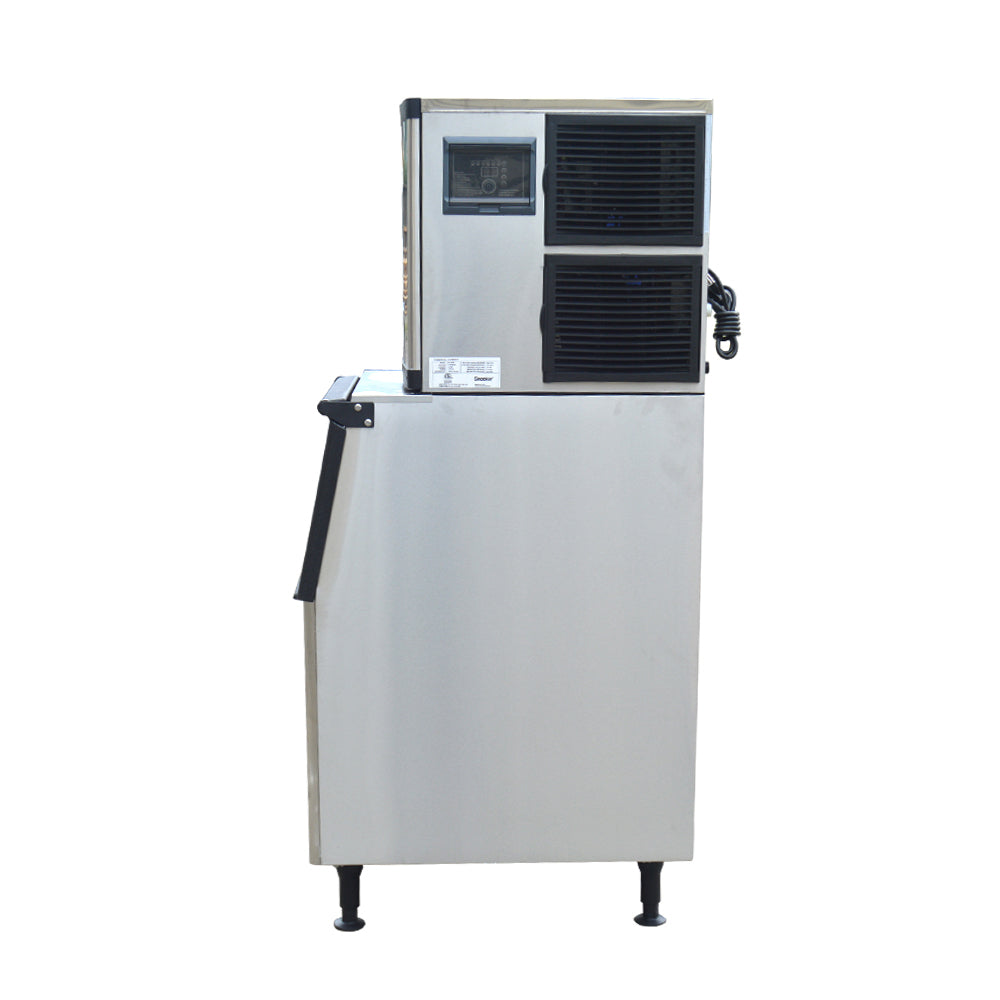 EQCHEN 350 lb Ice Maker Commercial Ice Machine with 230 lb Ice Bin